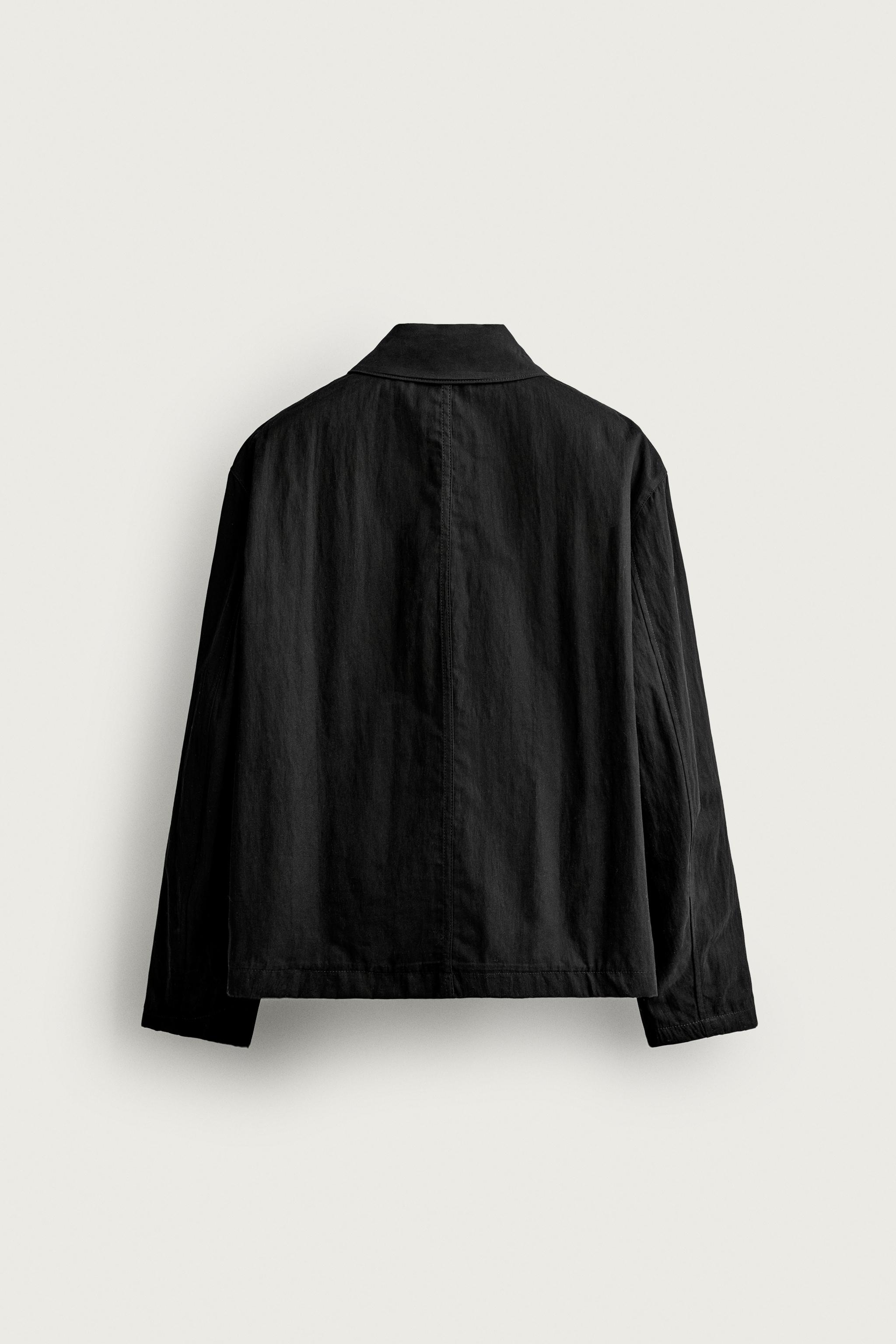 RELAXED FIT OVERSHIRT — Black