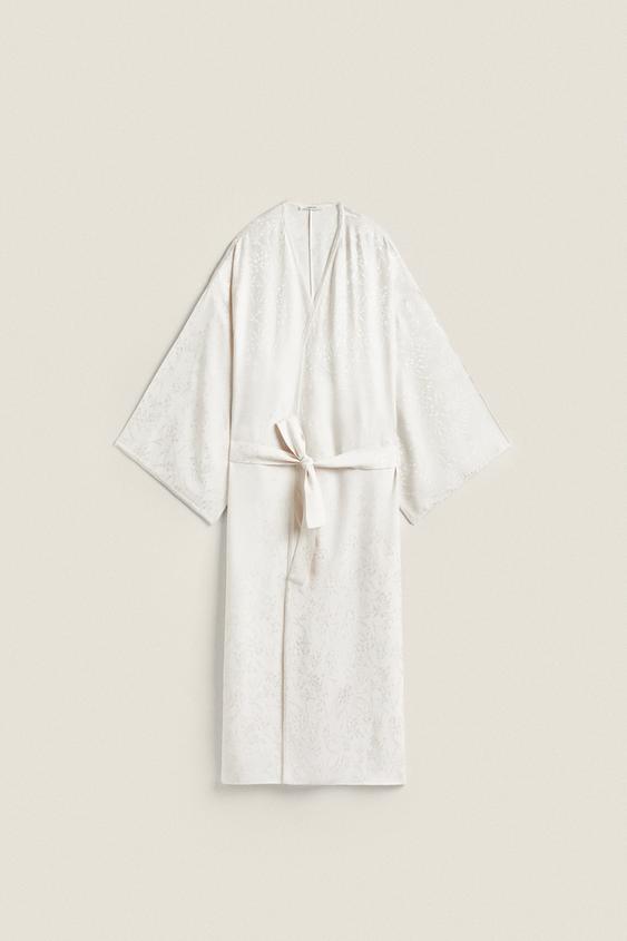 JACQUARD DRESSING GOWN Light pink ZARA United Kingdom
