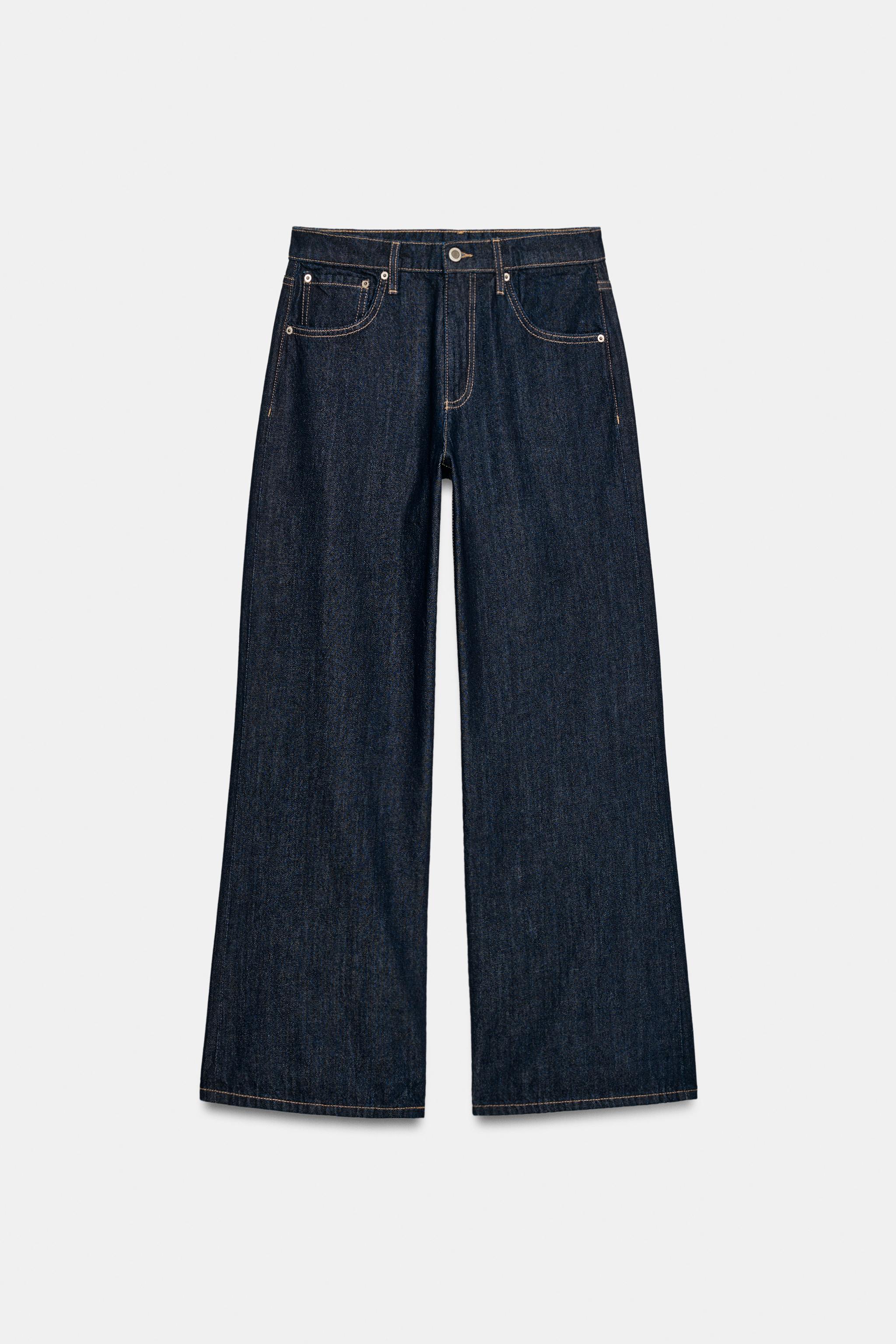 Zara ZW COLLECTION GENİŞ PAÇA DÜŞÜK BEL JEAN görsel 2