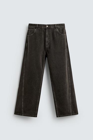 TWIST SEAM RELAXED FIT TROUSERS - Dark grey by Zara