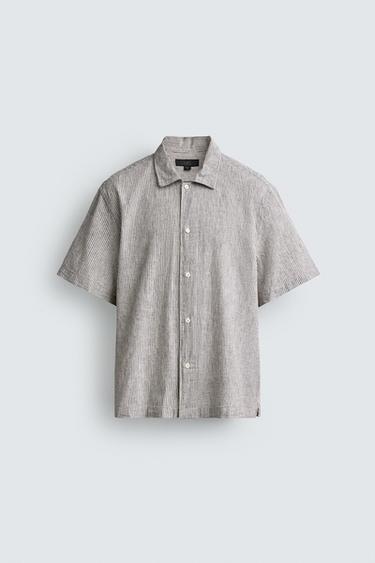 STRIPED FLOWING SHIRT - Brown by Zara