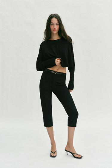 CAPRI TROUSERS WITH BELT - Black by Zara