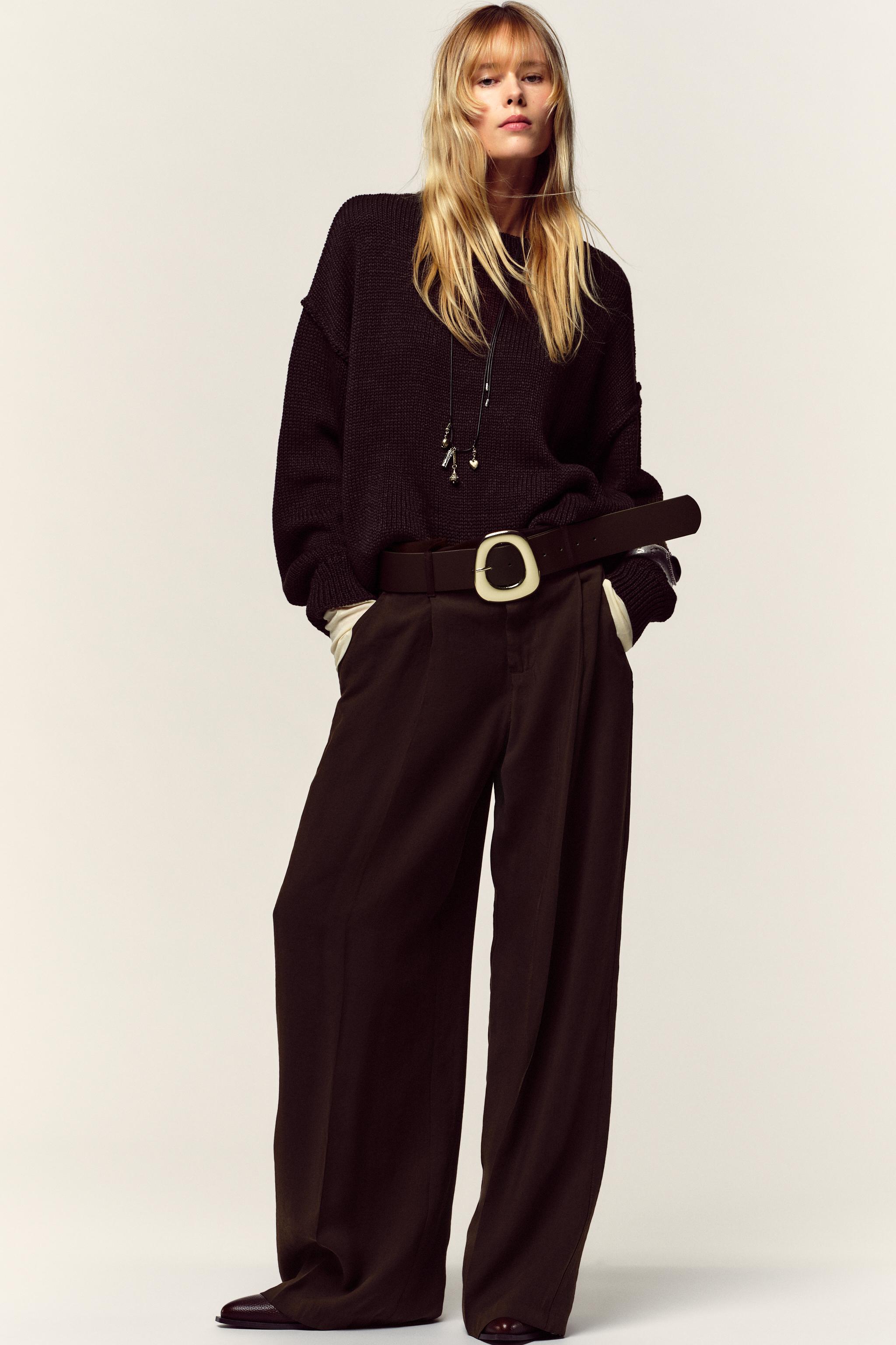 ベルト付きワイドパンツ - ダークエンジ | ZARA Japan / 日本