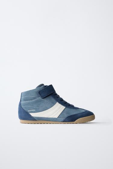 Zara BOXING STYLE HIGH-TOP SNEAKERS - Blue