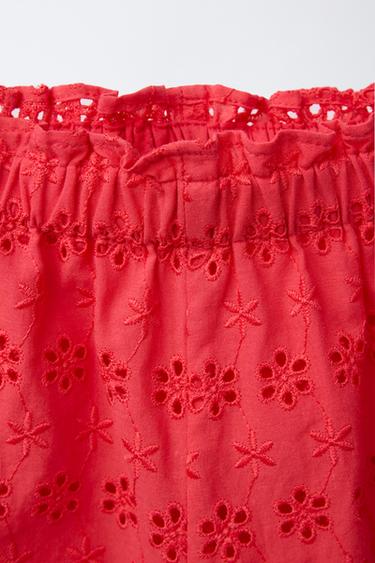 BERMUDA FLEURS BRODÉES - Rouge de Zara - Image 2