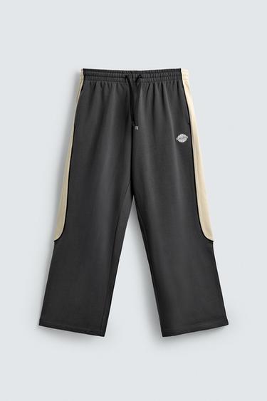 RELAXED FIT COLOUR BLOCK TROUSERS - Anthracite grey by Zara