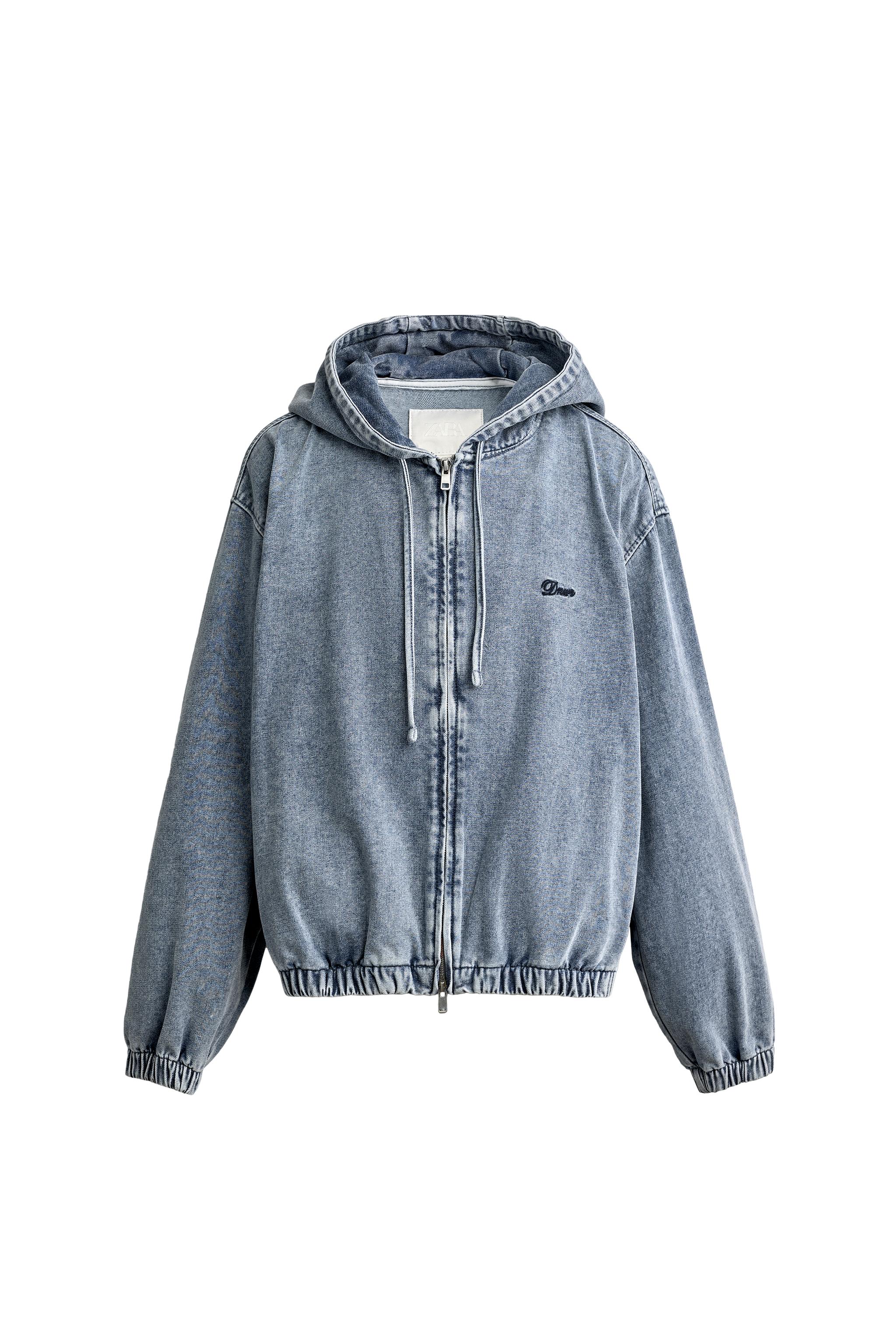 CAZADORA CAPUCHA DENIM AFELPADO