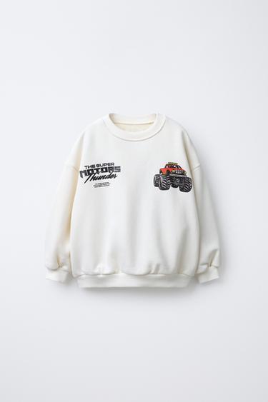CAR PRINT SWEATSHIRT - Ecru by Zara - Image 0