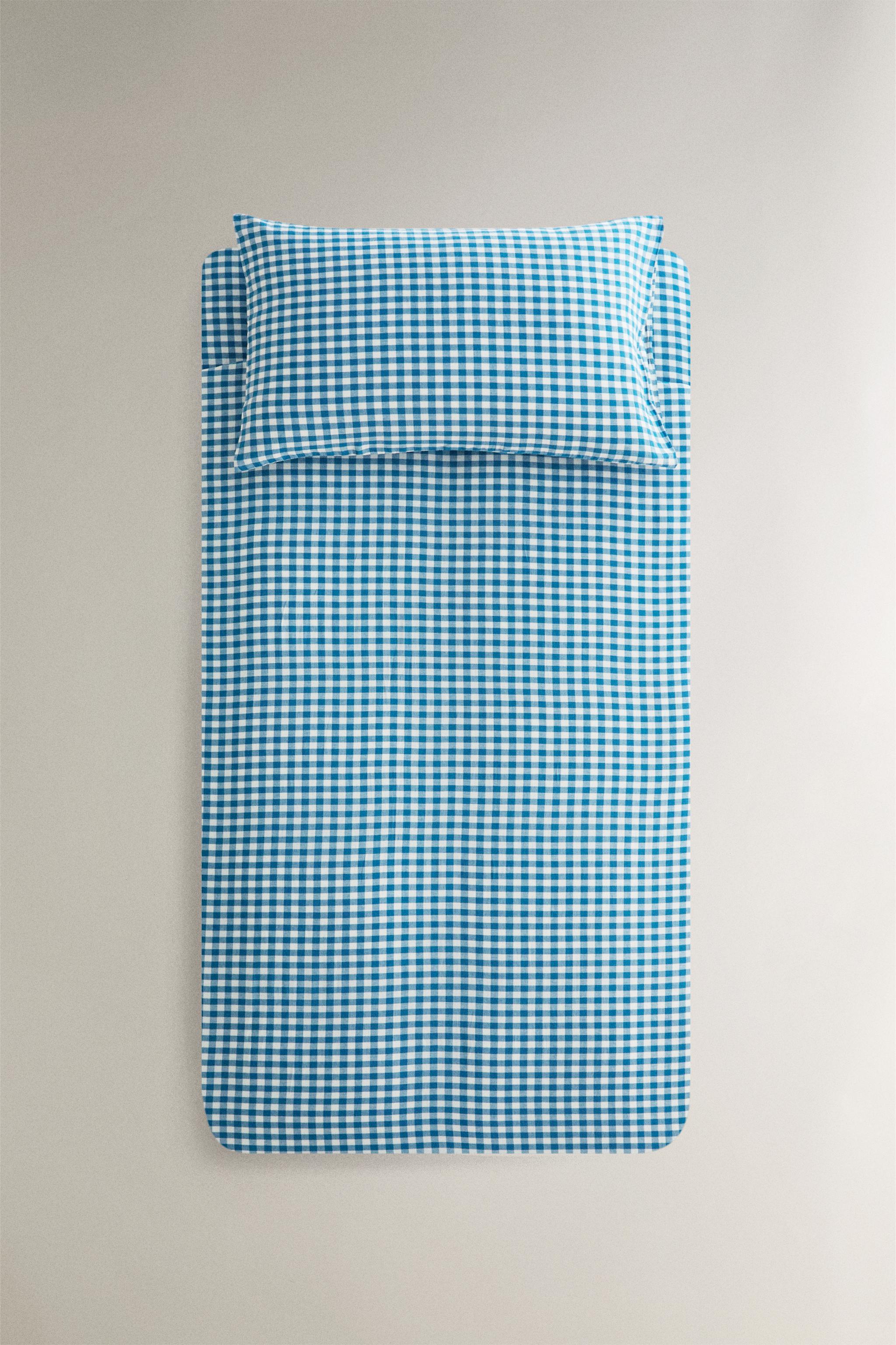 Zara KIDS' CHECKED CHIFFON DUVET COVER