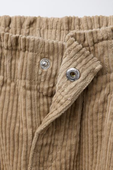 CORDUROY BAGGY TROUSERS - Sand by Zara - Image 3