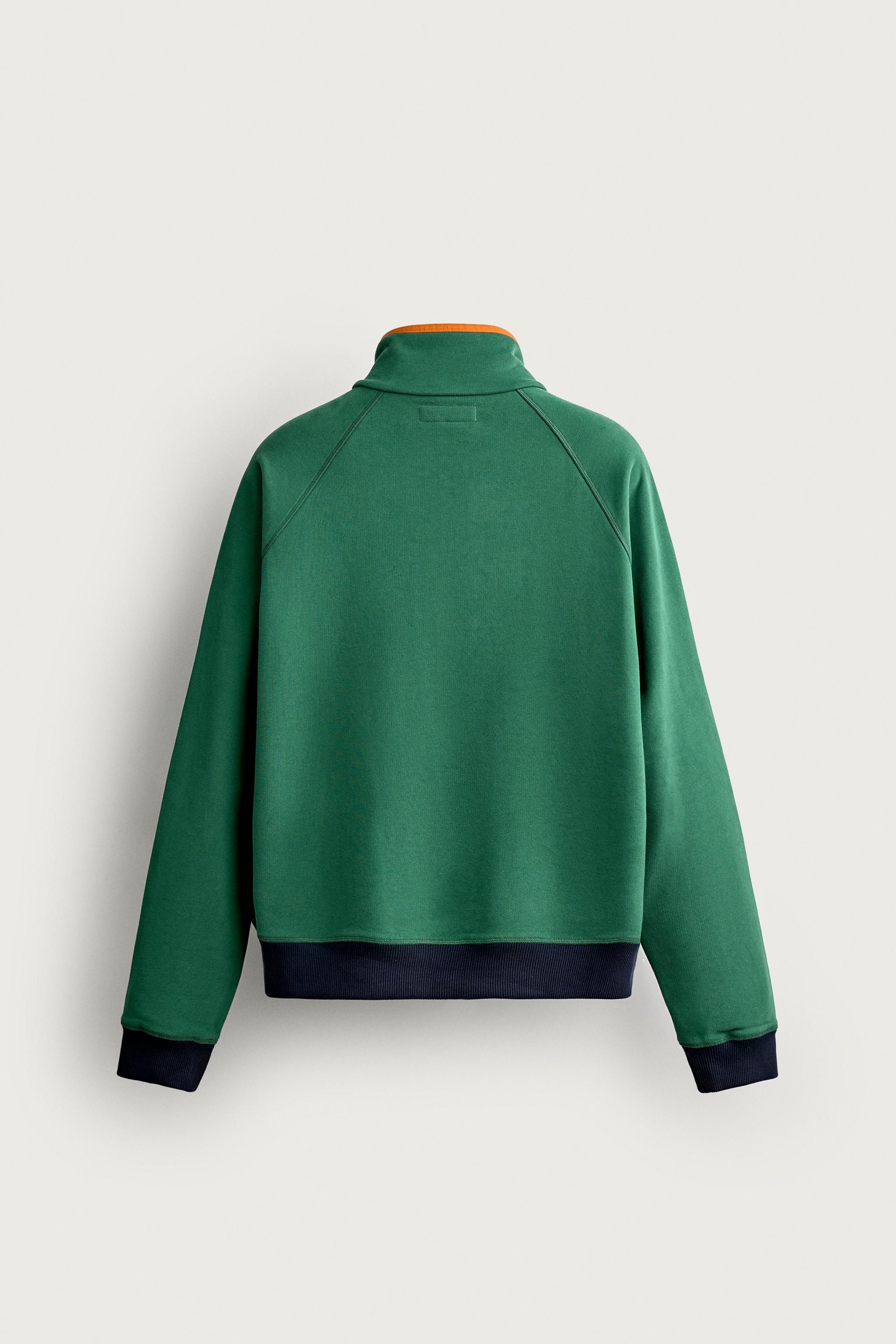 COLOR BLOCK QUARTER-ZIP SWEATSHIRT