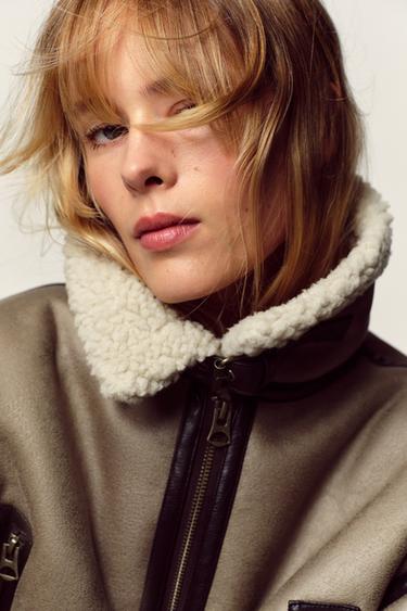 SHORT DOUBLE-FACED JACKET - Mink by Zara - Image 3