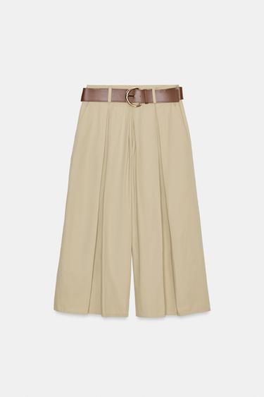 Zara BELTED CULOTTES - Mid-camel