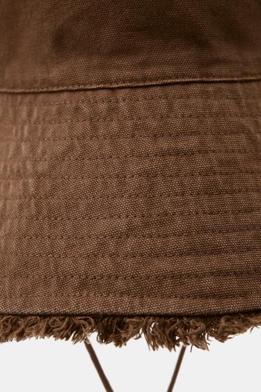 100% COTTON BUCKET HAT - Brown by Zara - Image 2
