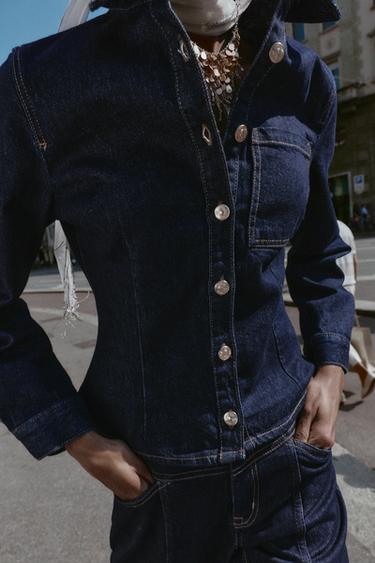 Z1975 FITTED DENIM SHIRT - Blue by Zara - Image 1