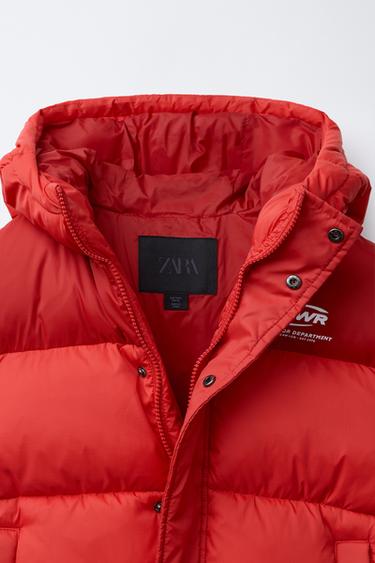 TEXT PRINT PUFFER COAT - Red by Zara - Image 5