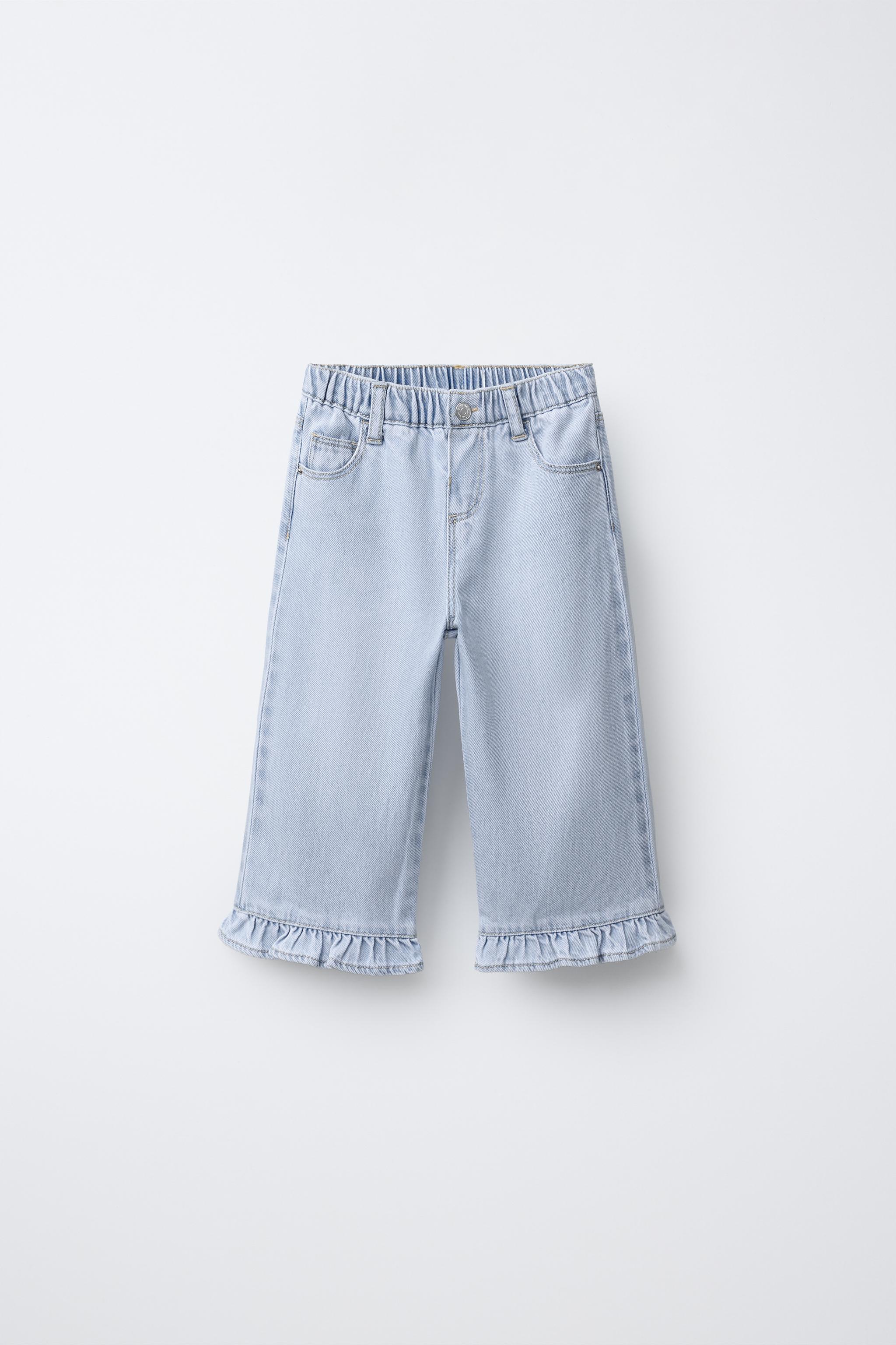フリルヘムキュロットデニムパンツ - ライトブルー | ZARA Japan / 日本