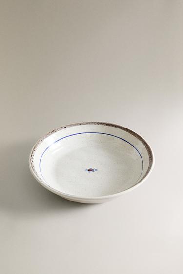 STONEWARE FISH SOUP PLATE - Blue by Zara - Image 1