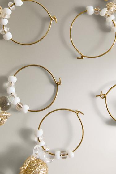 PACK OF SHINY GLASS CHRISTMAS GLASS CHARMS (PACK OF 6) - 990 by Zara - Image 1