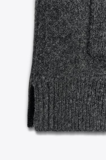 GILET LONG AVEC LAINE - Gris foncé de Zara - Image 5