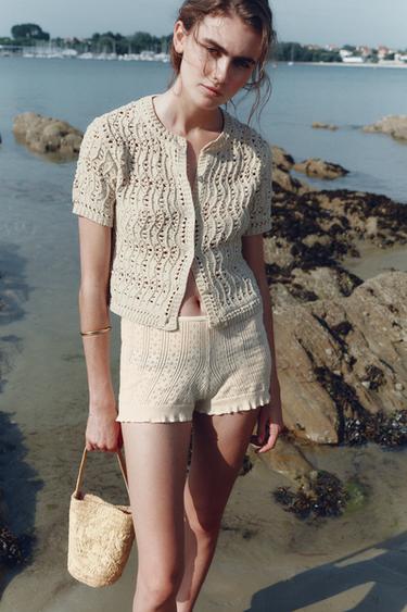 OPEN KNIT CARDIGAN - Beige by Zara
