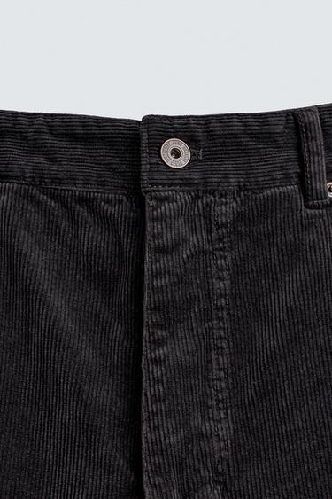REGULAR FIT CORDUROY TROUSERS - Dark navy by Zara - Image 7