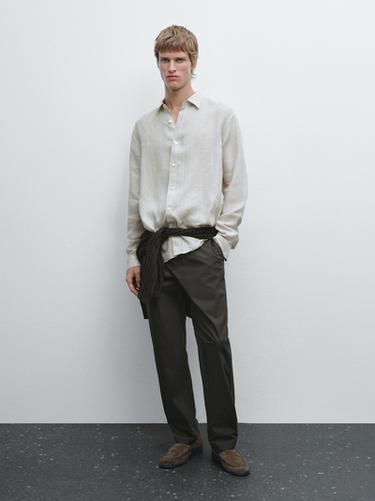 Pantalon semi-jogging - Marron de Zara