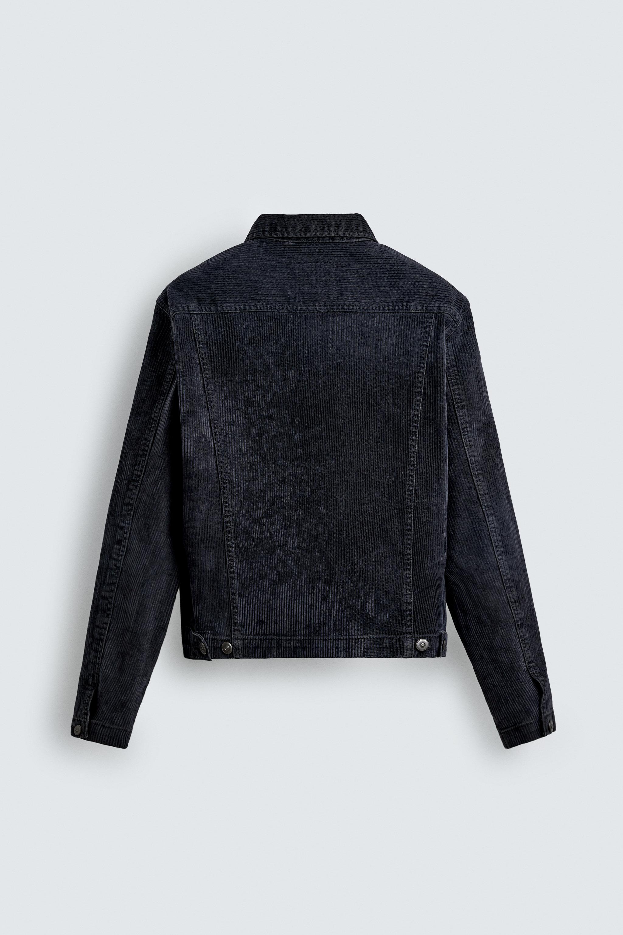 クロップドフィットコーデュロイジャケット - ブルー | ZARA Japan / 日本