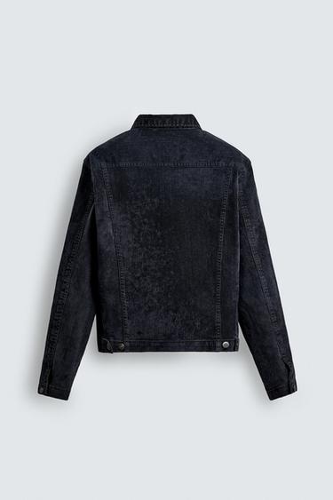 VESTE COURTE EN VELOURS CÔTELÉ - Bleu de Zara - Image 7