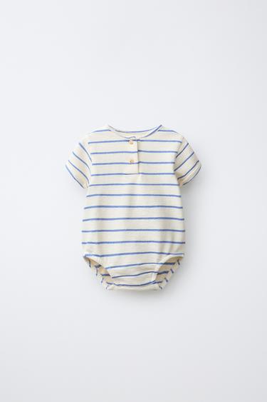 BODY RAYAS CUELLO PANADERO - Azul de Zara