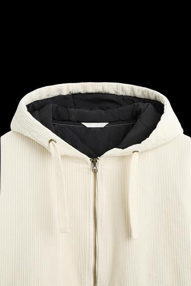 STEPPJACKE AUS KORD - Cremefarben von Zara