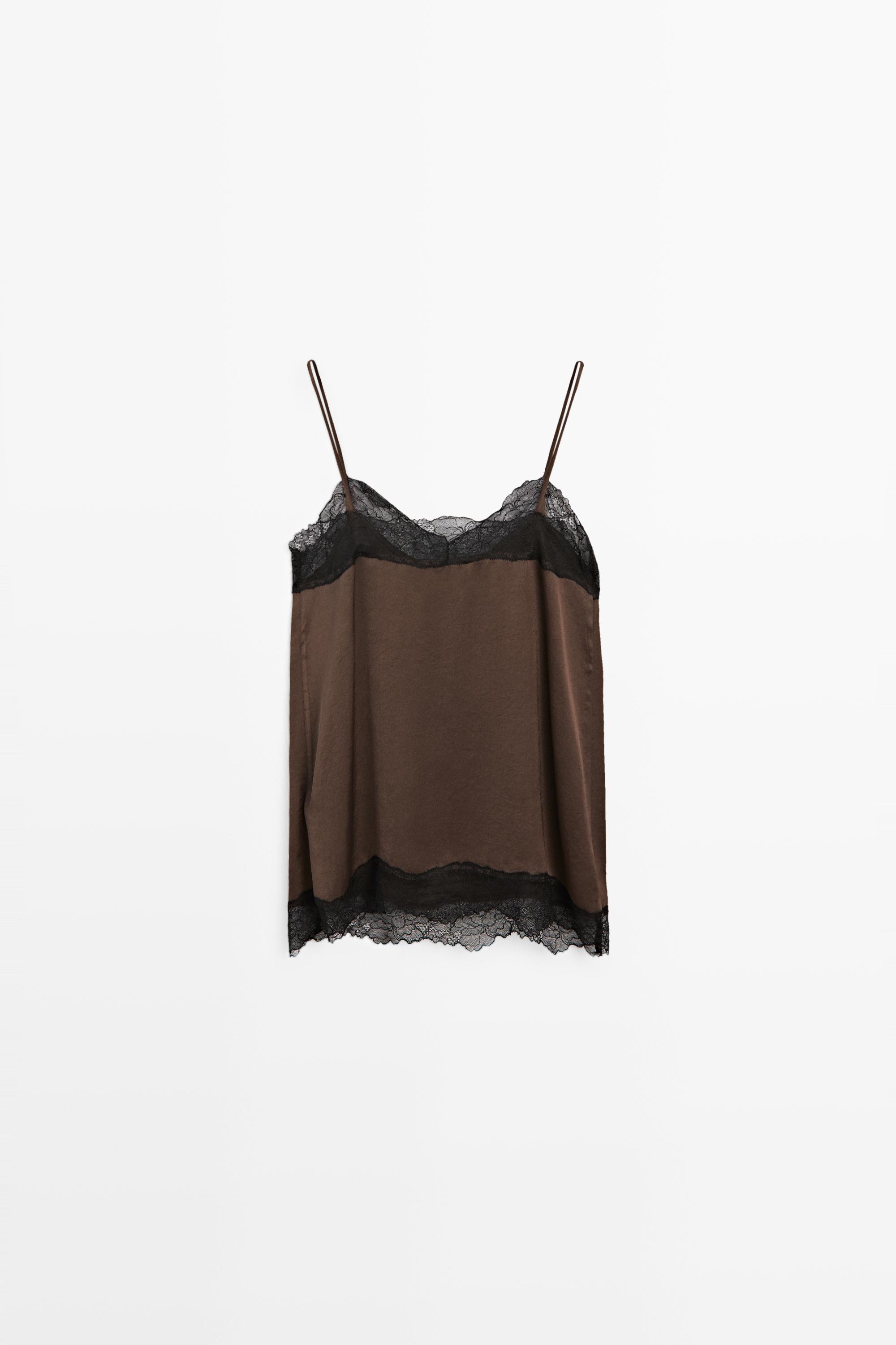 Contrast lace camisole top