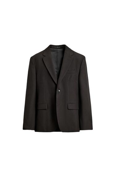 BLAZER TRAJE PATA DE GALLO - Marrón oscuro de Zara