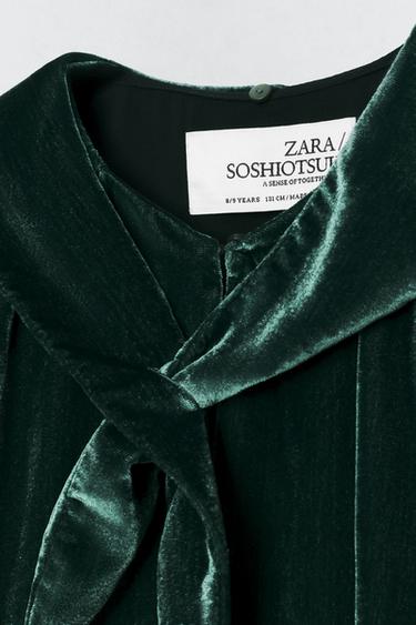 ROBE VELOURS FOULARD DÉTACHABLE SOSHIOTSUKI x ZARA - Vert bouteille de Zara - Image 5