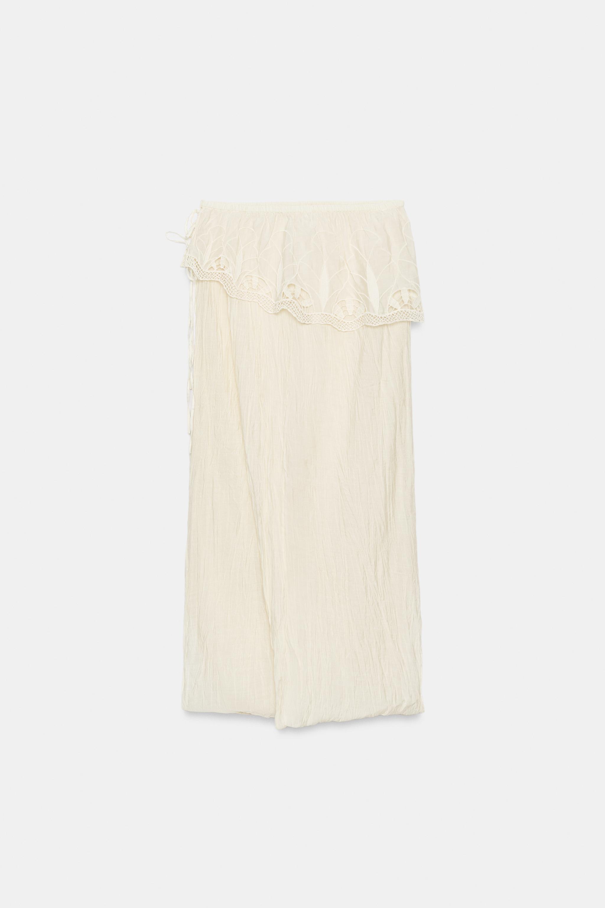 ZW COLLECTION EMBROIDERED SASH MIDI SKIRT