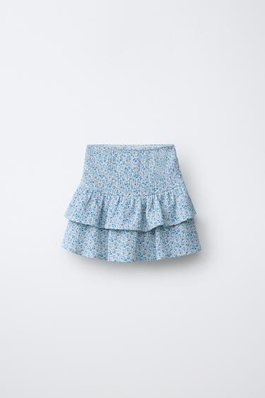 ЮБКА-ШОРТЫ С ЦВЕТОЧНЫМ ПРИНТОМ — ГОЛУБОЙ от Zara