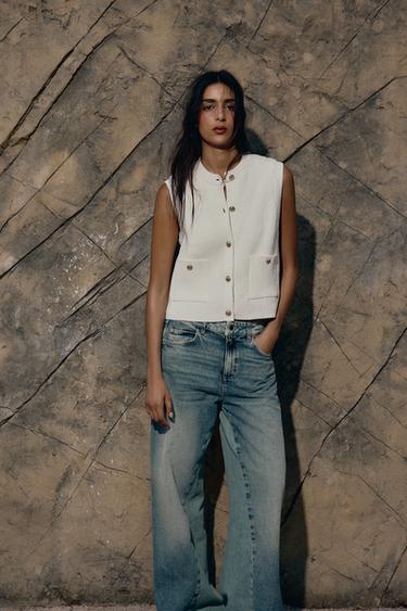 PLAIN KNIT TOP - White by Zara