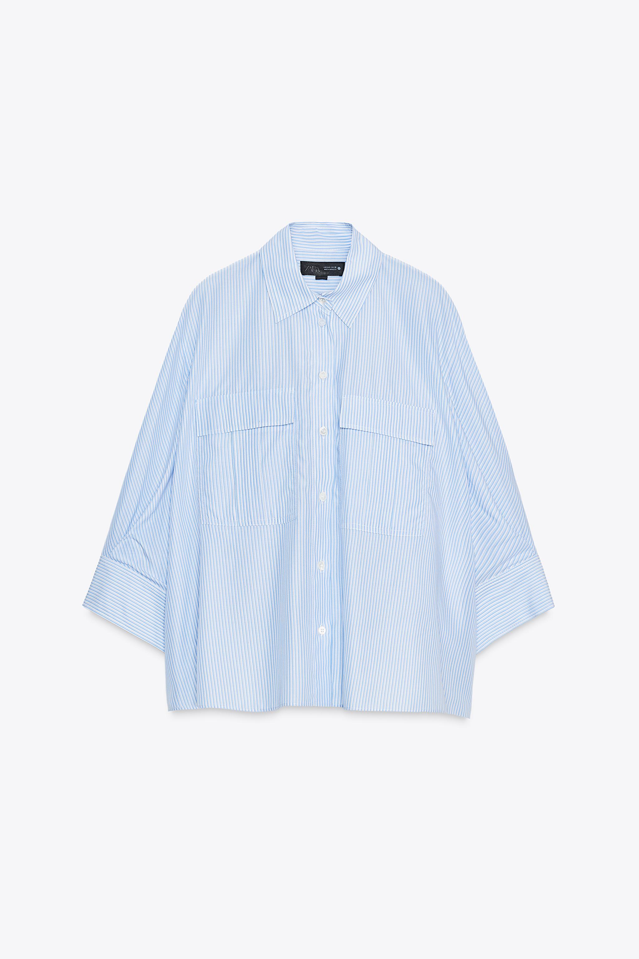 ZW COLLECTION STRIPED SHIRT - Blue / White | ZARA United States