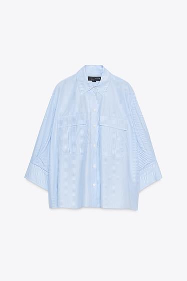 STRIPED SHIRT ZW COLLECTION - Blue/White by Zara - Image 5