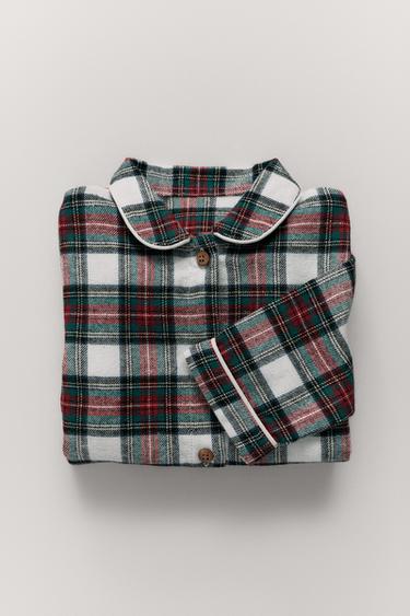 FLANNEL CHECK SLEEPSUIT - Ecru by Zara