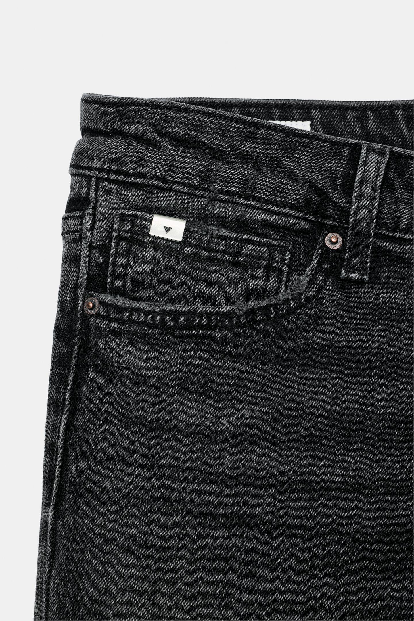 Женские джинсы Zara Trf Low-Rise Slim Fit, цвет: Чёрный — фото 9