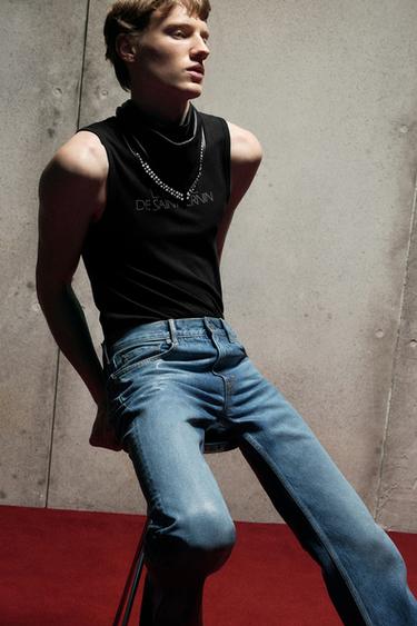 RHINESTONE LOGO TANK TOP LUDOVIC DE SAINT SERNIN x ZARA - Black by Zara