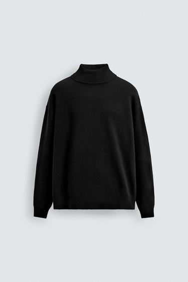 JERSEY SOFT CUELLO ALTO - Negro de Zara