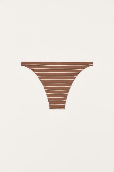 STRIPED BIKINI BOTTOMS LIMITED EDITION - camel by Zara - Image 2