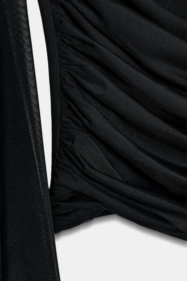 TOP FLUIDE DÉCOLLETÉ DROIT - Noir de Zara - Image 8