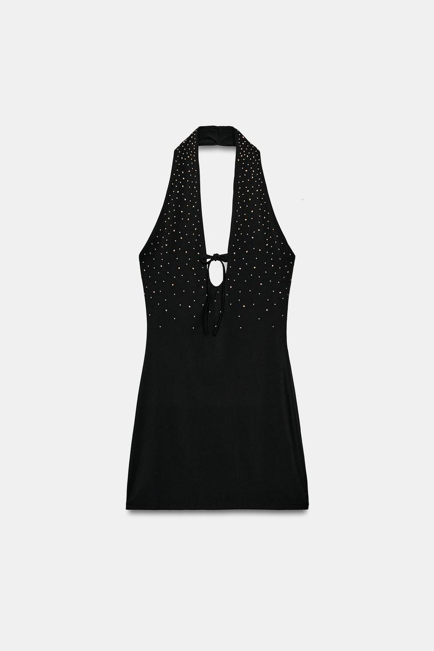 princess polly baby blue dress Reiss Quilted Zip-Through Sleeveless Dress in Black