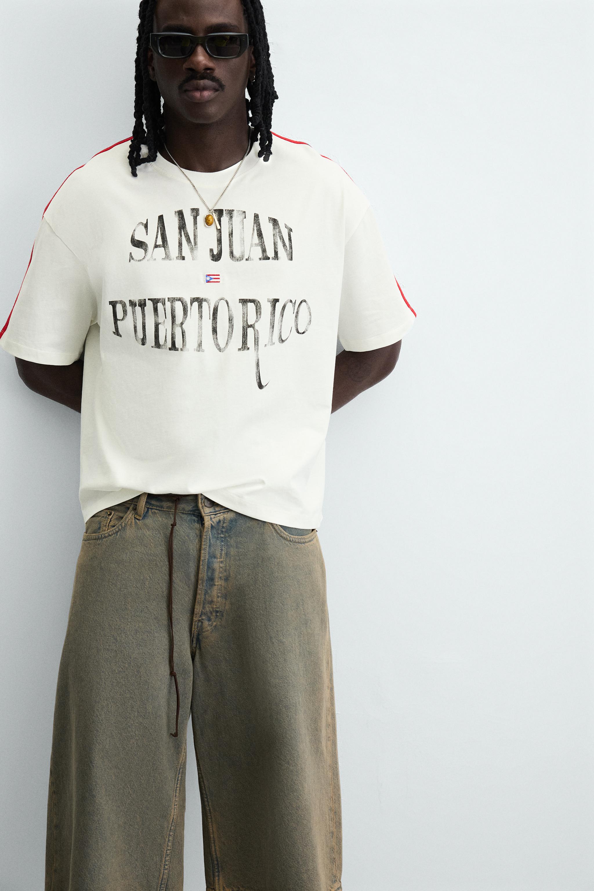 FLAG EMBROIDERED T-SHIRT - Oyster-white | ZARA Canada