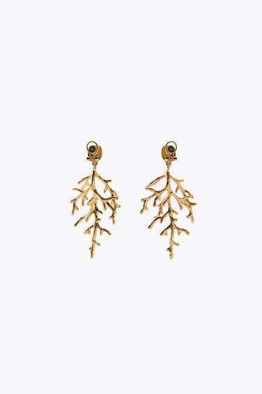 CORAL STONE EARRINGS - Golden by Zara - Image 4