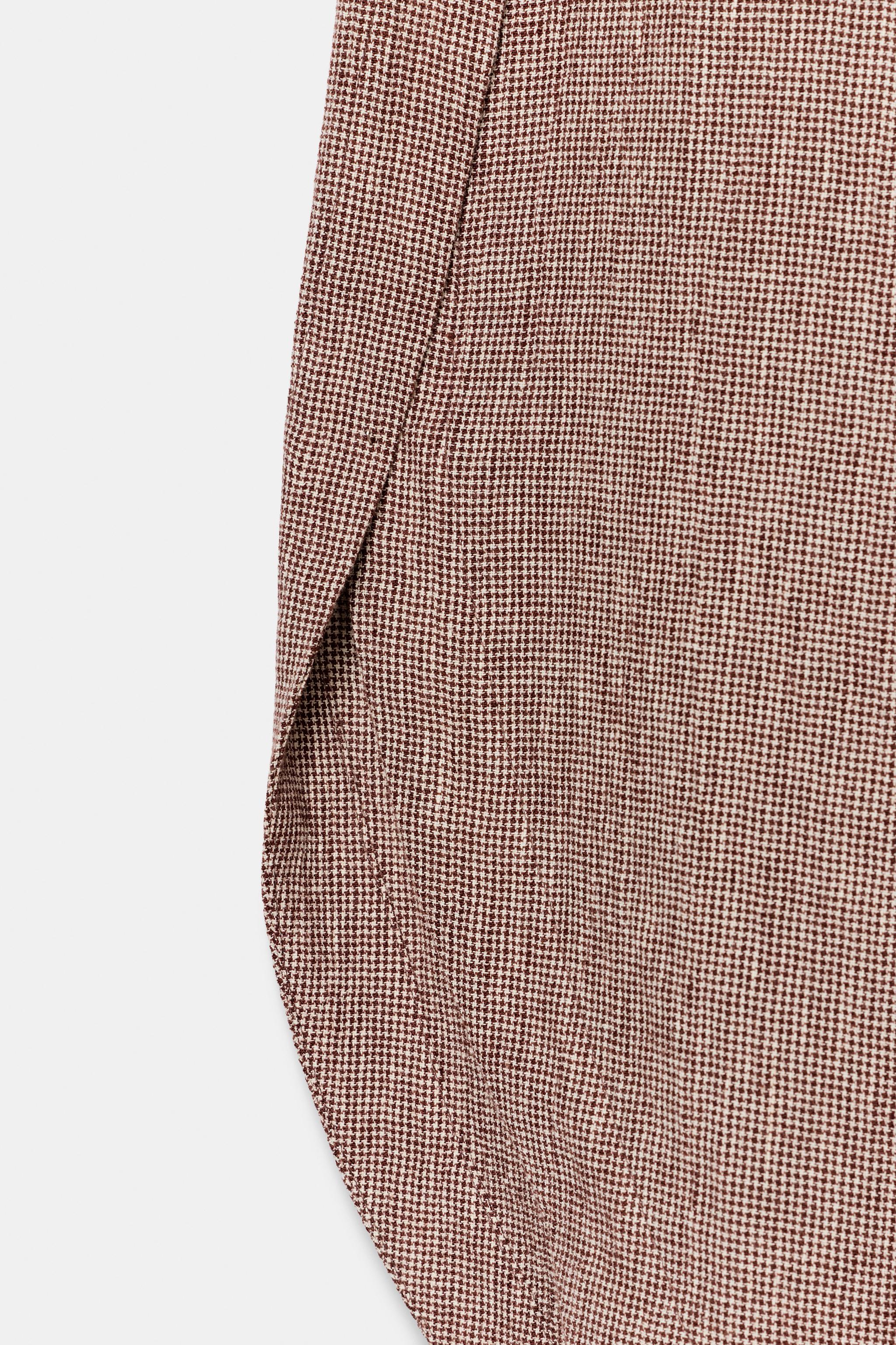 Женские брюки Zara ZW COLLECTION LINEN BLEND VENTED TROUSERS — фото 5