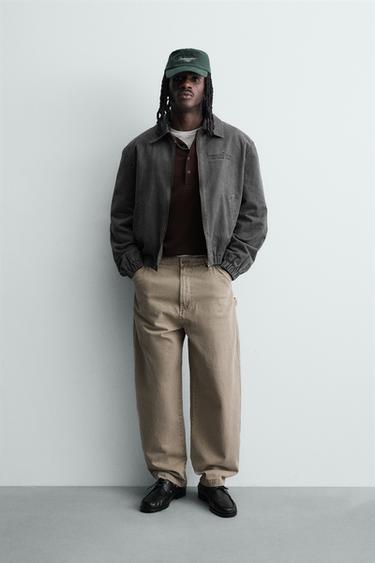 WASHED FAUX SUEDE JACKET - Light grey by Zara